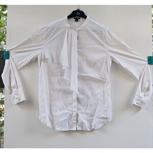 Ann Taylor Women's White Blouse Shirt Long Sleeve Size 8